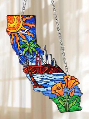 California Suncatcher State Shaped Unique Gift Idea